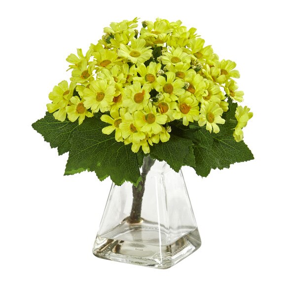 Daisy Artificial Arrangement in Vase Set of 2 - SKU #1879-S2 - 4